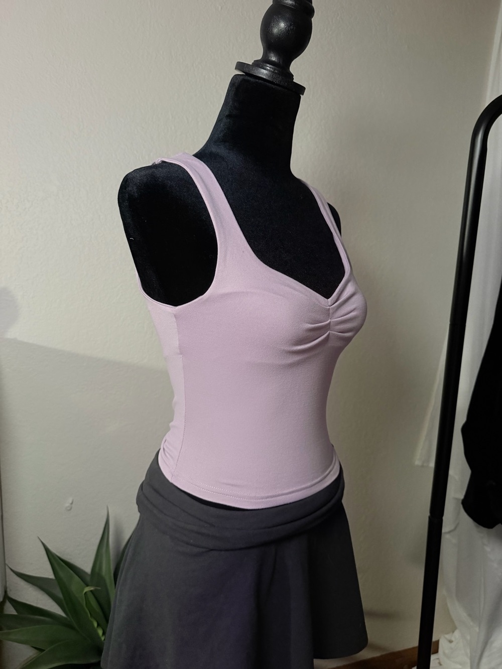 Light Lavender Purple Tank Top with ruching